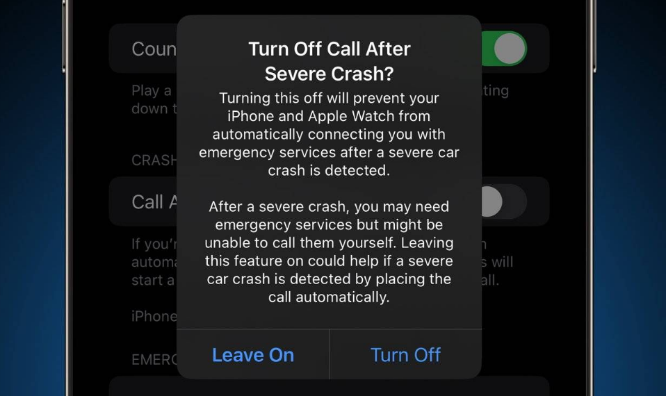 沾益苹果14维修分享 iPhone 14 和 Apple Watch 上关闭崩溃检测 