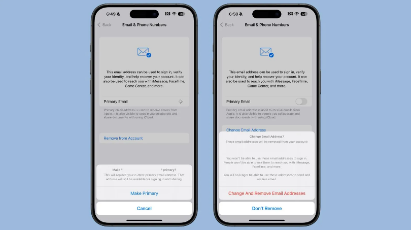 沾益苹果手机维修分享苹果 iOS 18.1 支持设置“主要”邮箱地址并更改 iCloud 邮箱 